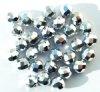 25 8mm Faceted Metallic Silver Firepolish Beads